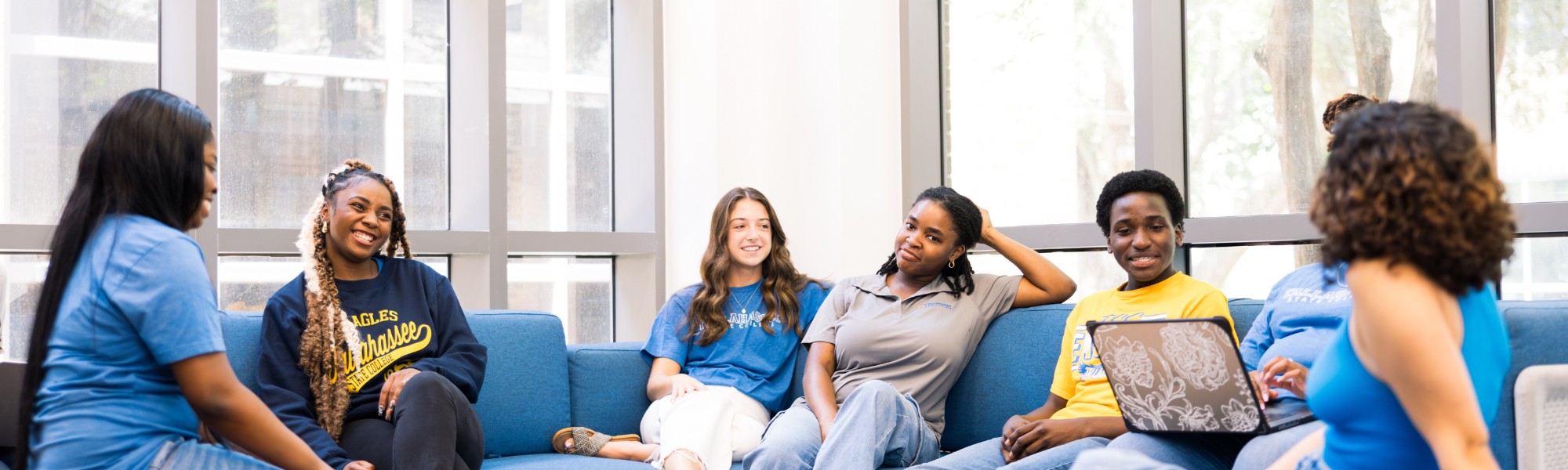 Students sitting in student union